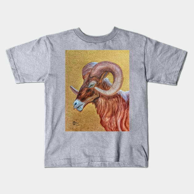 Bighorn Sheep Ram Kids T-Shirt by Matt Starr Fine Art